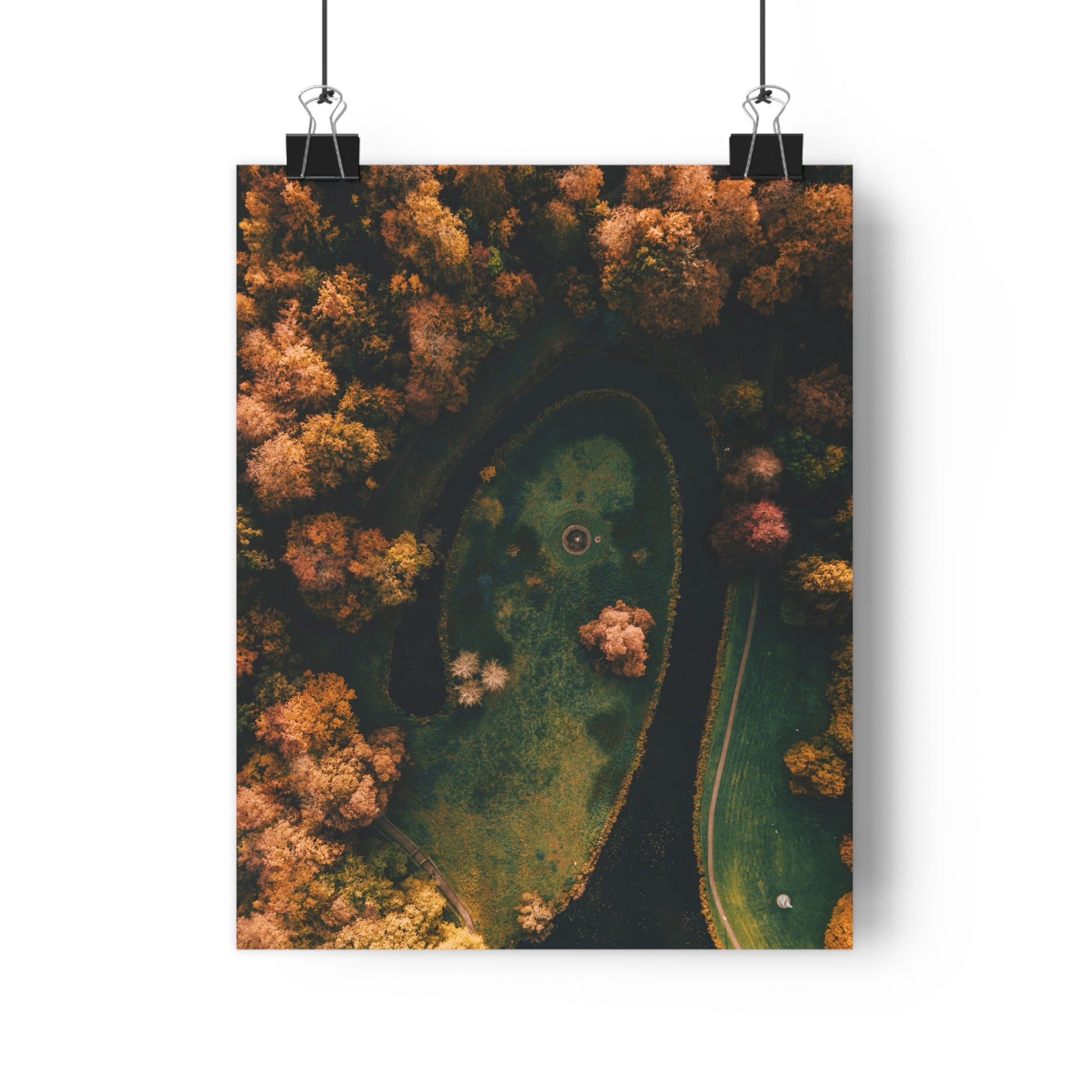 Art Print - Manmade River Surrounded by Forest Droneshot
