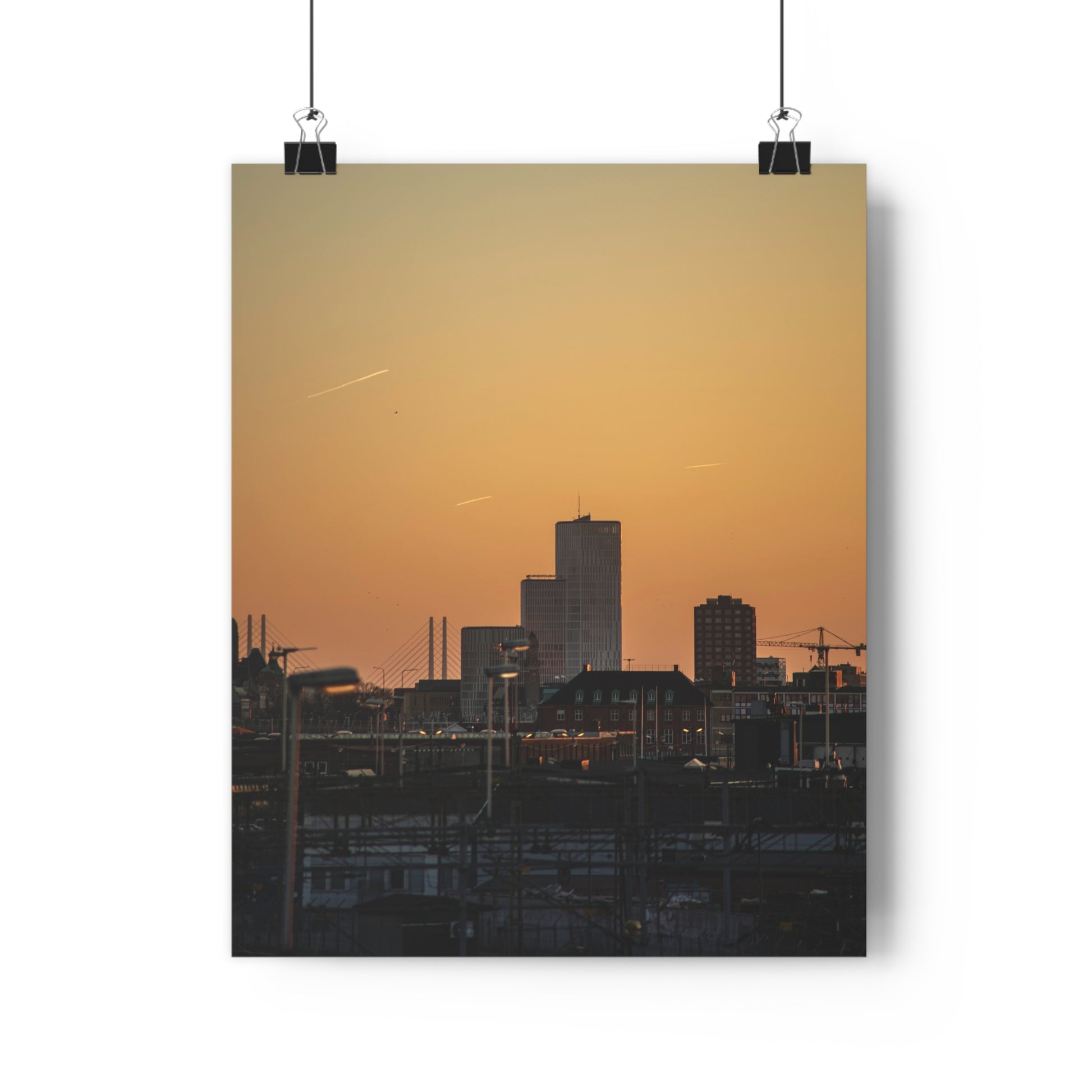 Art Print - Malmö Urban City Skybar Train Industry Sunset Airplanes