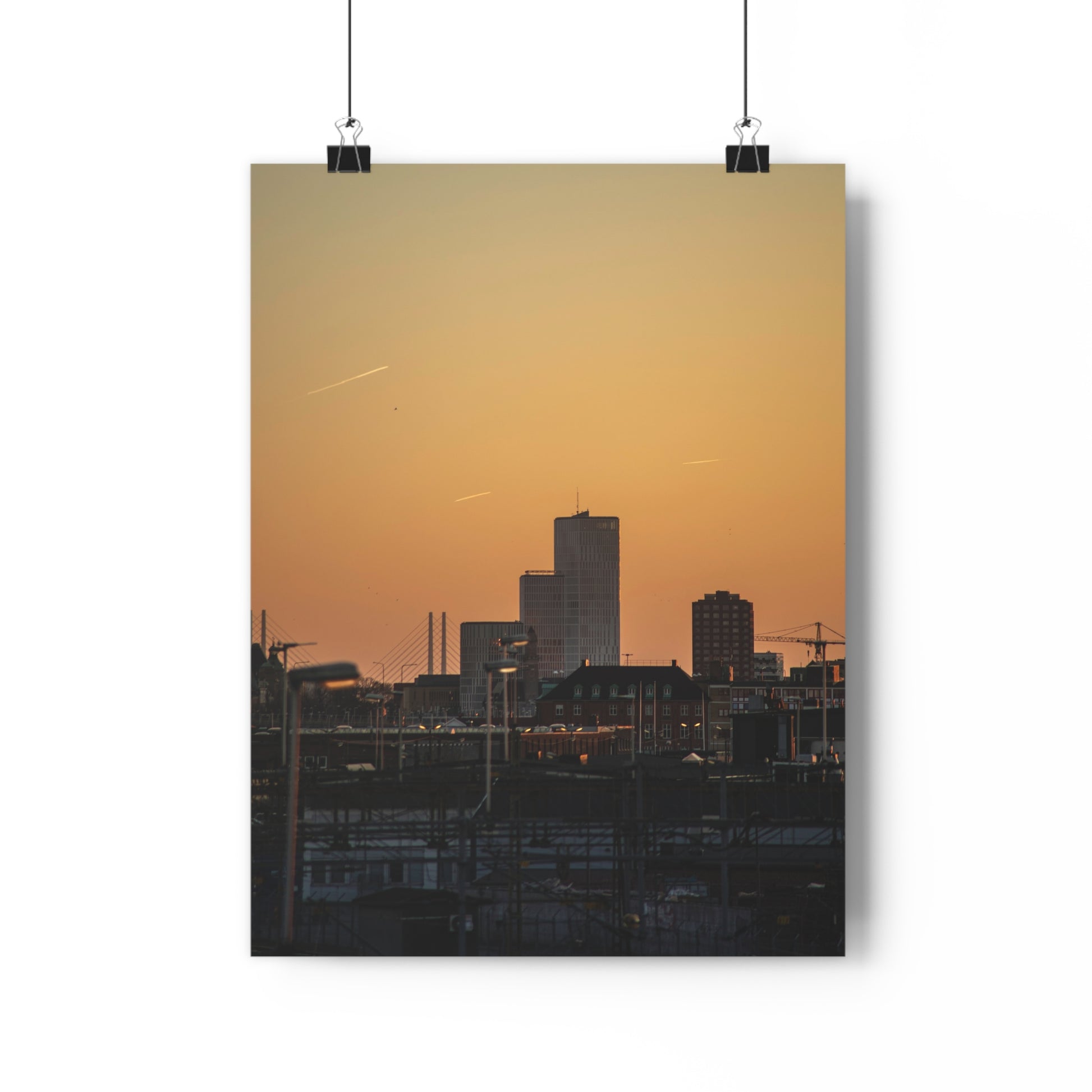 Art Print - Malmö Urban City Skybar Train Industry Sunset Airplanes