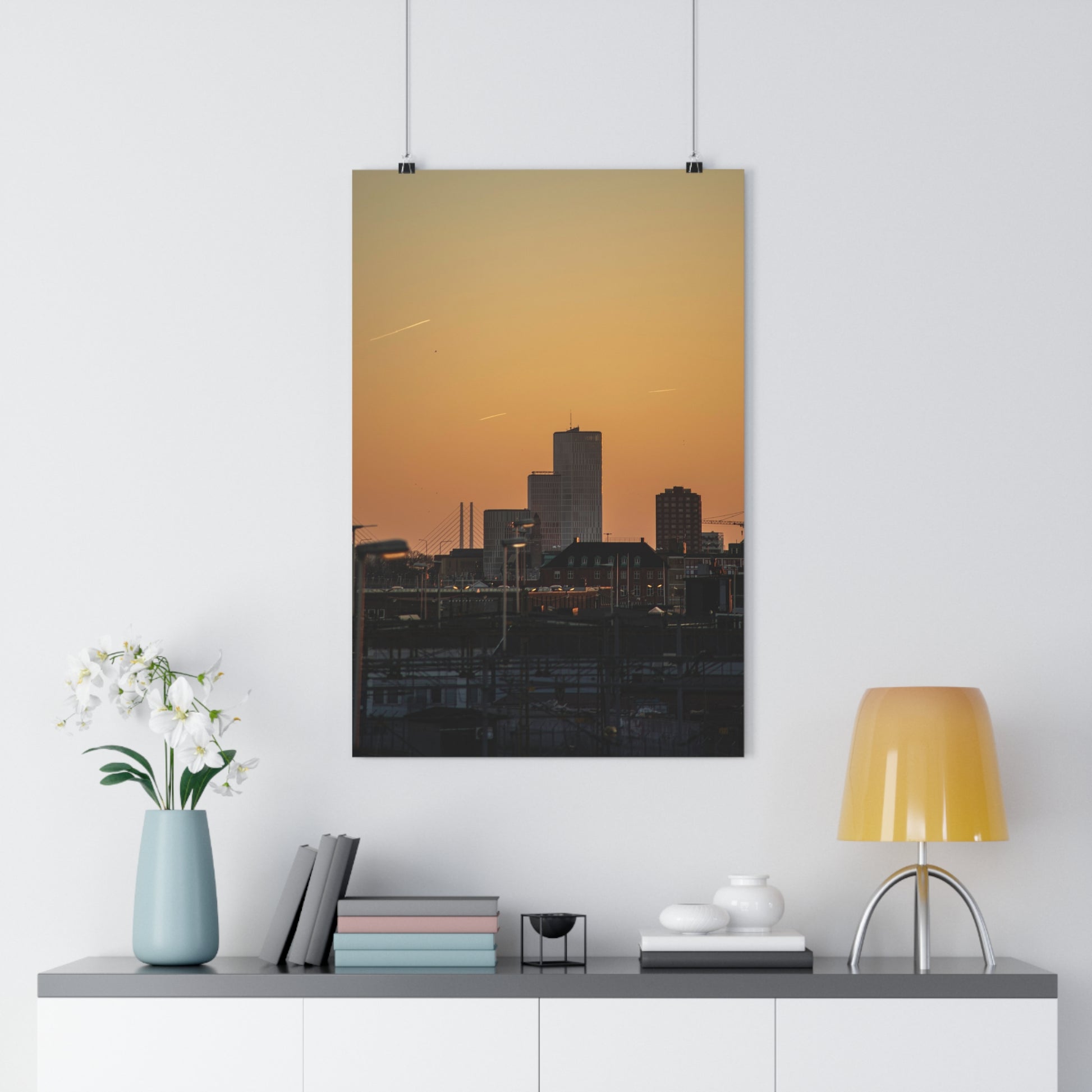 Art Print - Malmö Urban City Skybar Train Industry Sunset Airplanes