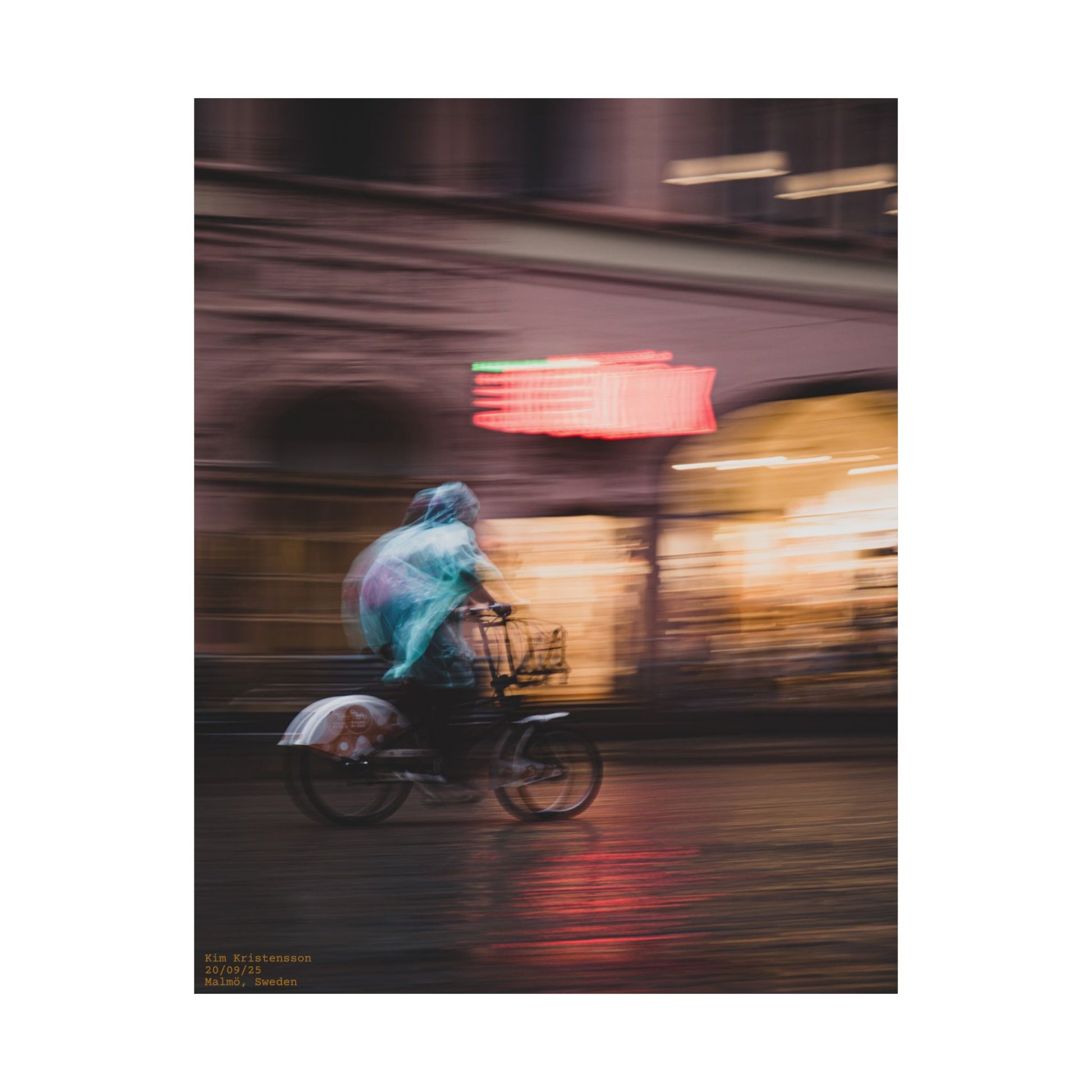 Blurry Biker - Urban Motion Poster, Matte Art Print, Modern Wall Decor