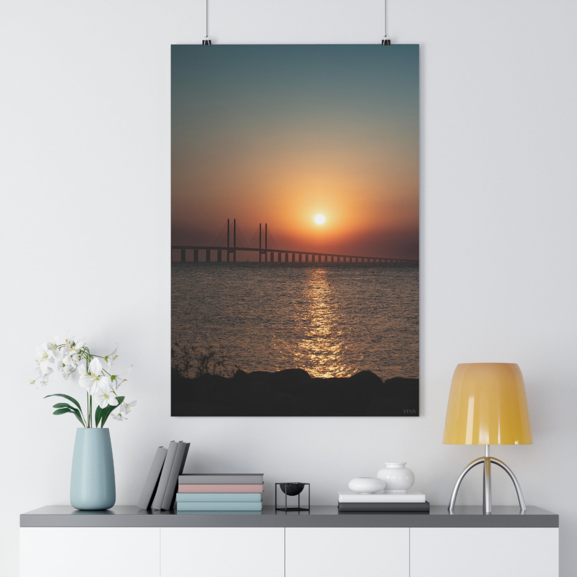 Sunset Serenity Giclée Art Print | Cozy Home Decor, Wall Art, Gift for Nature Lovers, Living Room Artwork, Inspirational Decor