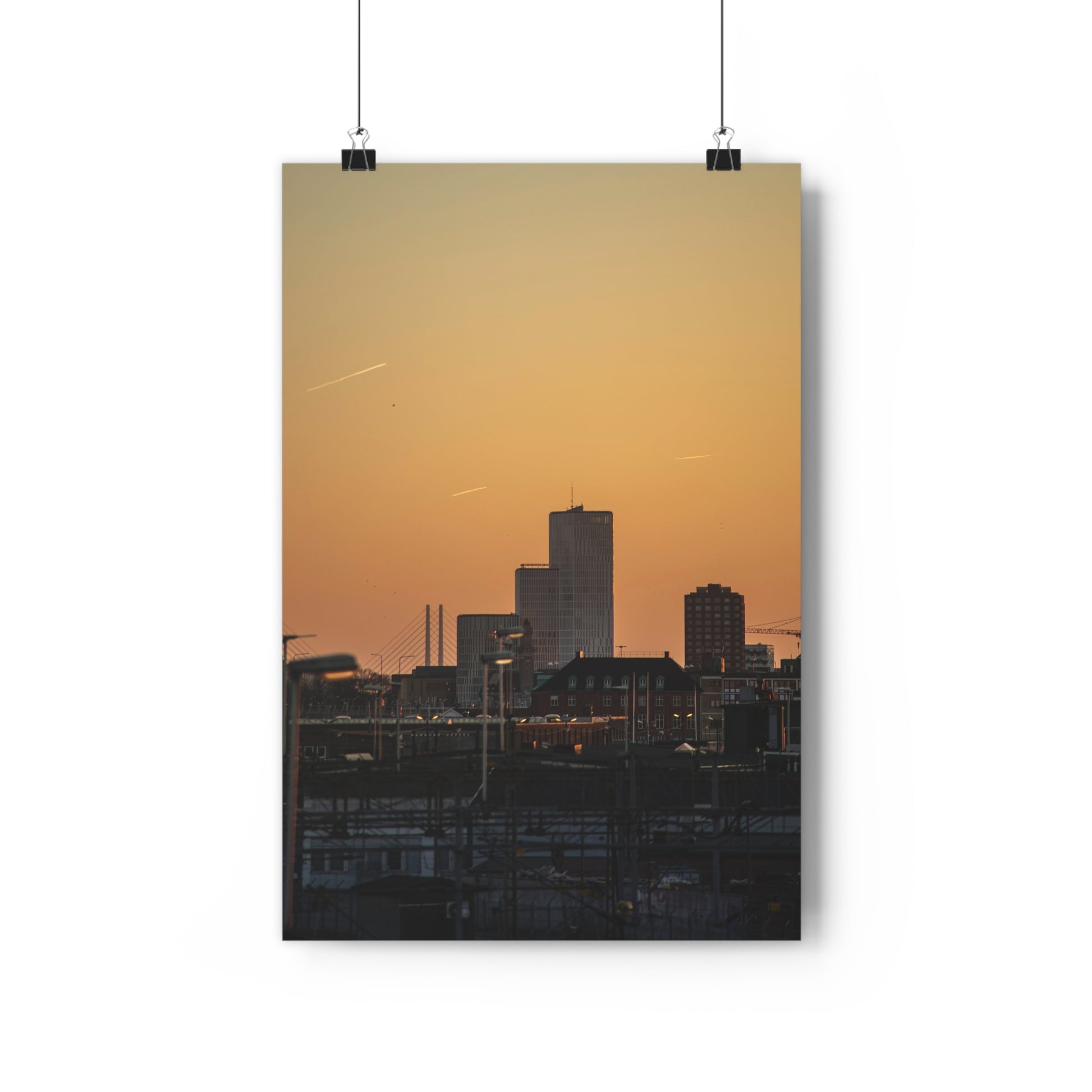Art Print - Malmö Urban City Skybar Train Industry Sunset Airplanes