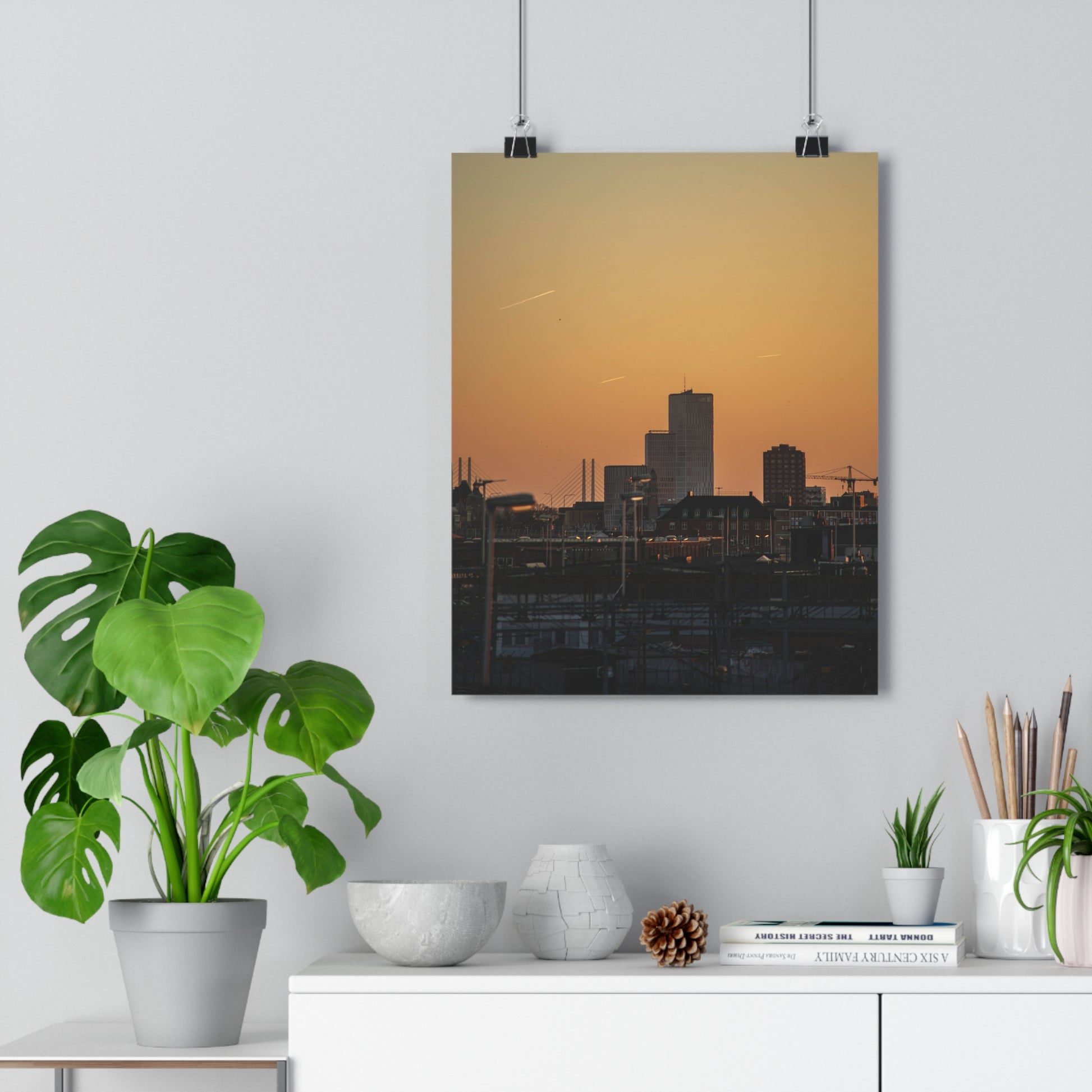 Art Print - Malmö Urban City Skybar Train Industry Sunset Airplanes