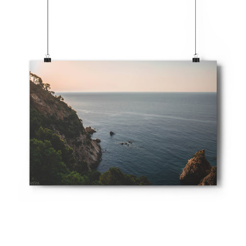Spanish Ocean Collide in Mountain, Giclée Art Print - Home Decor of Mountain in Spain, Sunrise of the east. Morning vibes of vibrant colors.